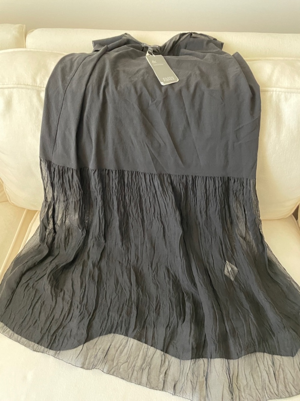 EILEEN FISHER Black Textured Tank Dress